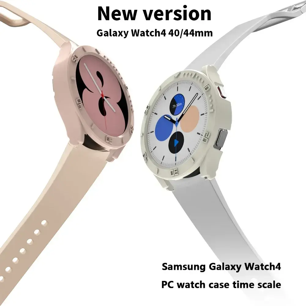 PC Hard Frame Shell Bezel Ring Case For Samsung Galaxy Watch 6/5/Pro/4/Active 2 40mm 44mm 45mm Glass Screen Protector Film Cover