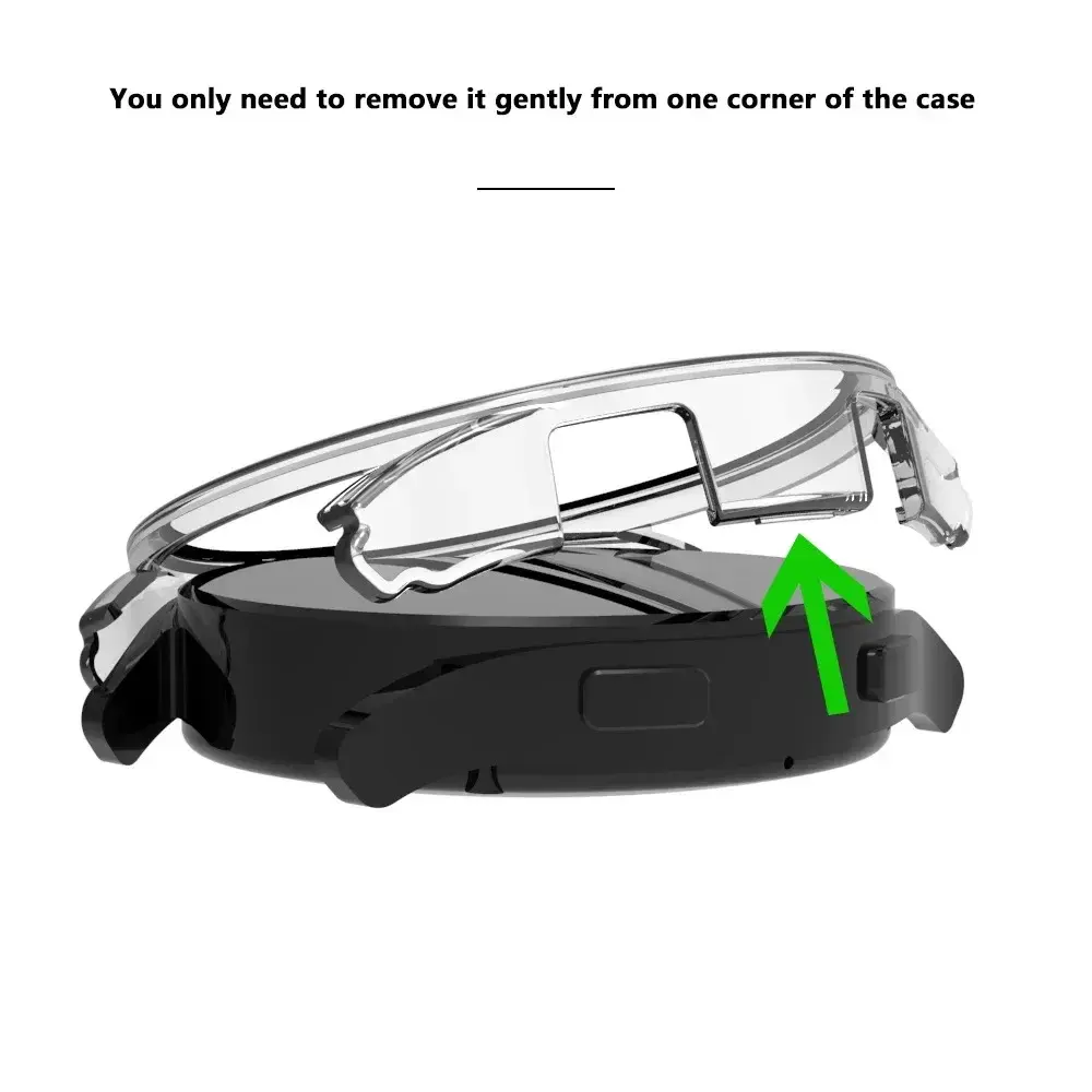 PC Hard Frame Shell Bezel Ring Case For Samsung Galaxy Watch 6/5/Pro/4/Active 2 40mm 44mm 45mm Glass Screen Protector Film Cover