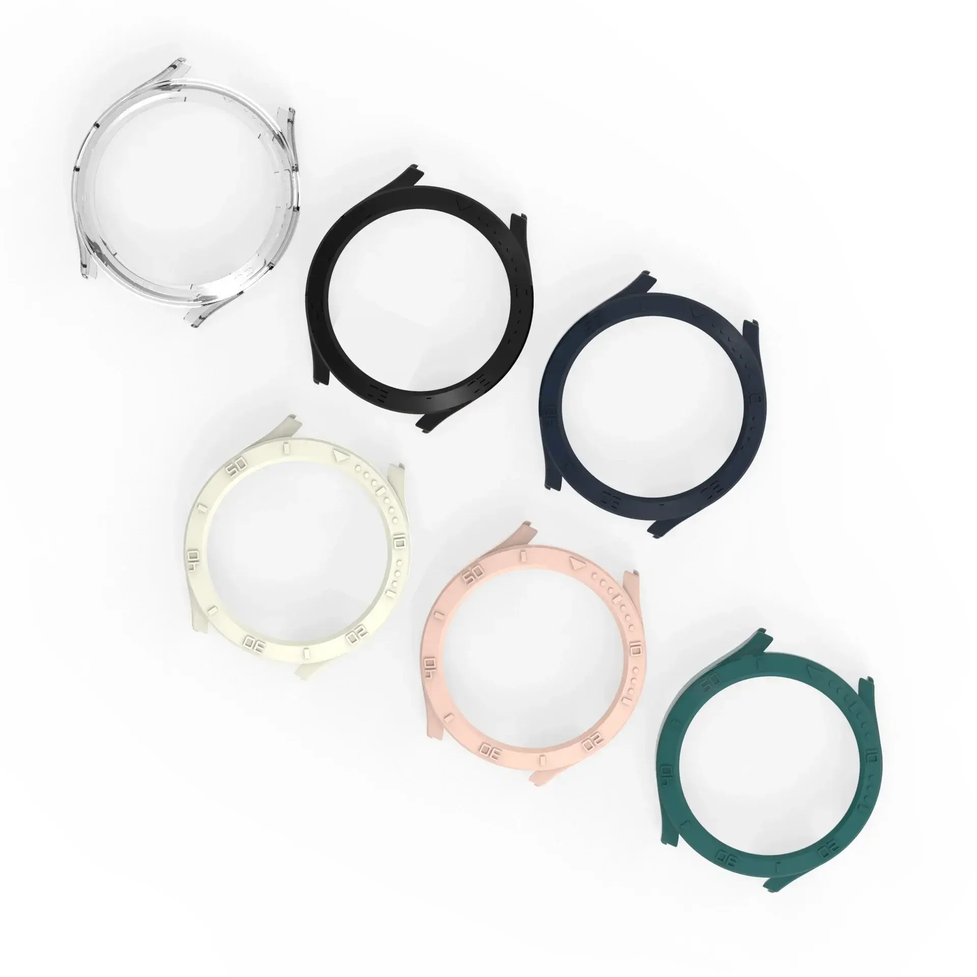 PC Hard Frame Shell Bezel Ring Case For Samsung Galaxy Watch 6/5/Pro/4/Active 2 40mm 44mm 45mm Glass Screen Protector Film Cover