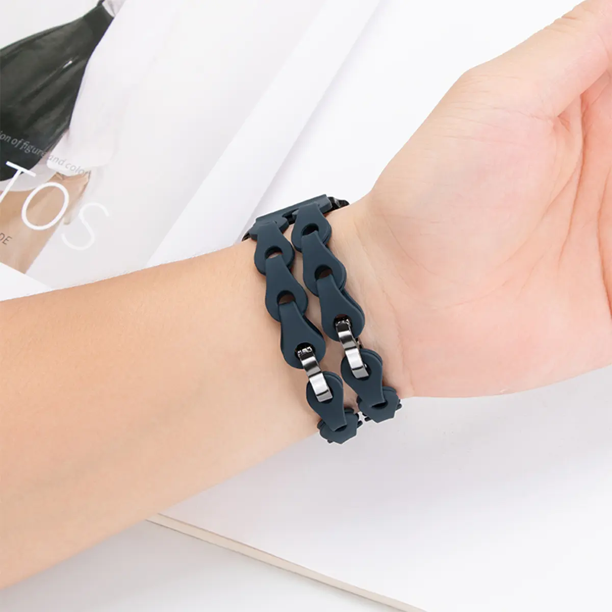 Chain Buckle Silicone Metal Strap for Huawei Fit 3 2 1 Bracelet Fashion Replacement Wristband for Huawei Watch Fit3 Accessories