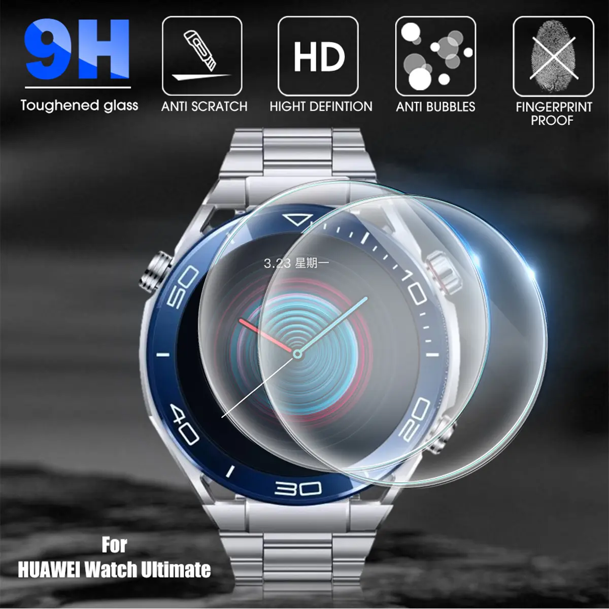 1-5Pcs HD Screen Protector For Huawei Watch Ultimate 9H Tempered Glass Protective Film for Huawei Ultimate Anti-scratch Film