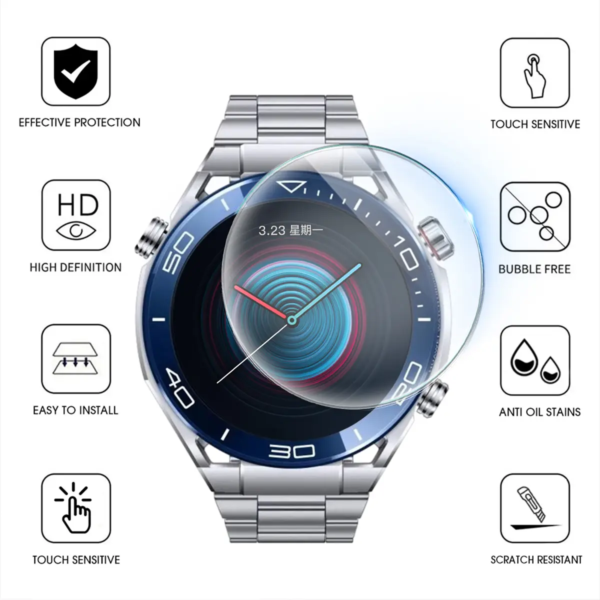 1-5Pcs HD Screen Protector For Huawei Watch Ultimate 9H Tempered Glass Protective Film for Huawei Ultimate Anti-scratch Film