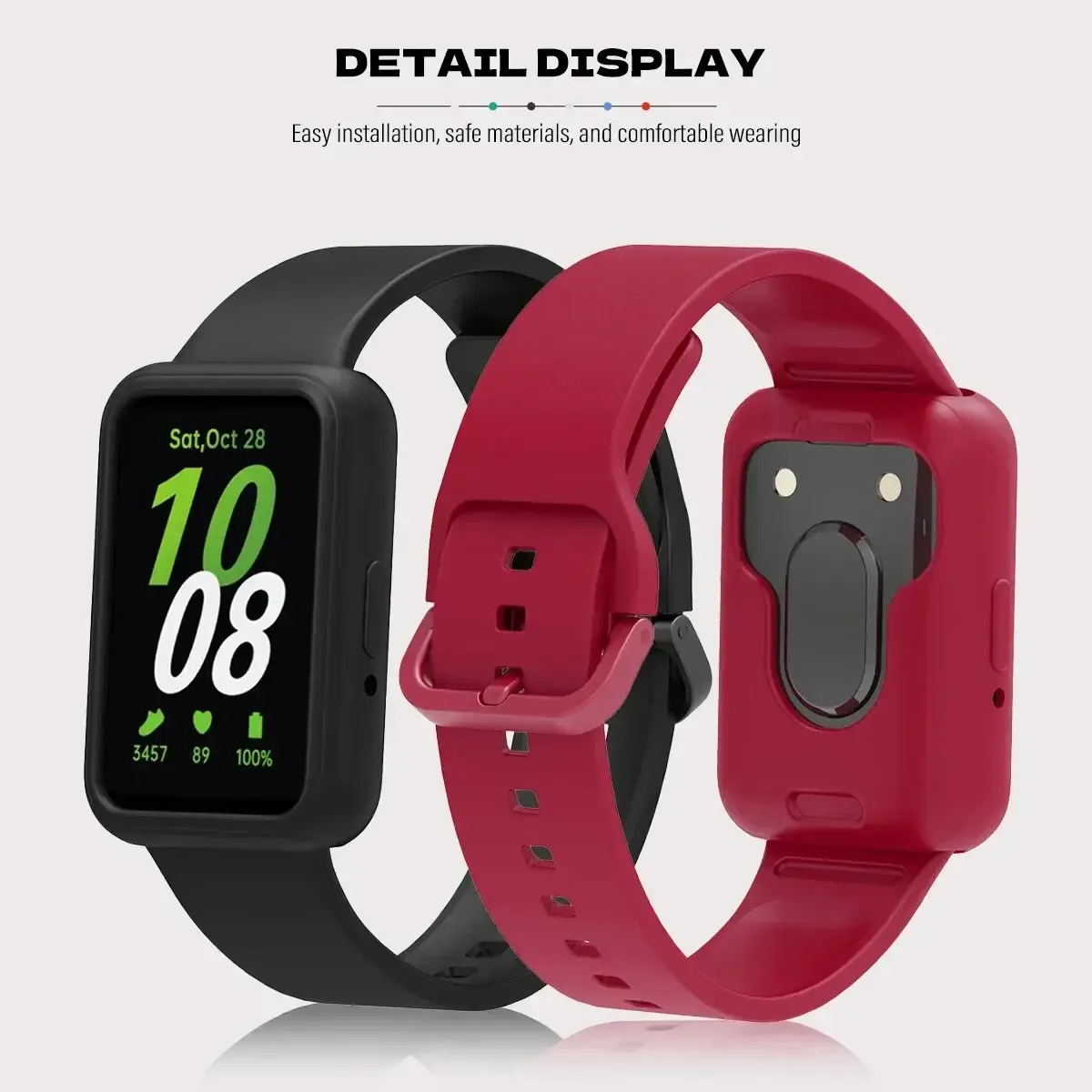 Strap+Case for Samsung Galaxy Fit 3 Samrt Watch Silicone Band Full Coverage Protective Case for Galaxy Watch Fit 3 Accessories
