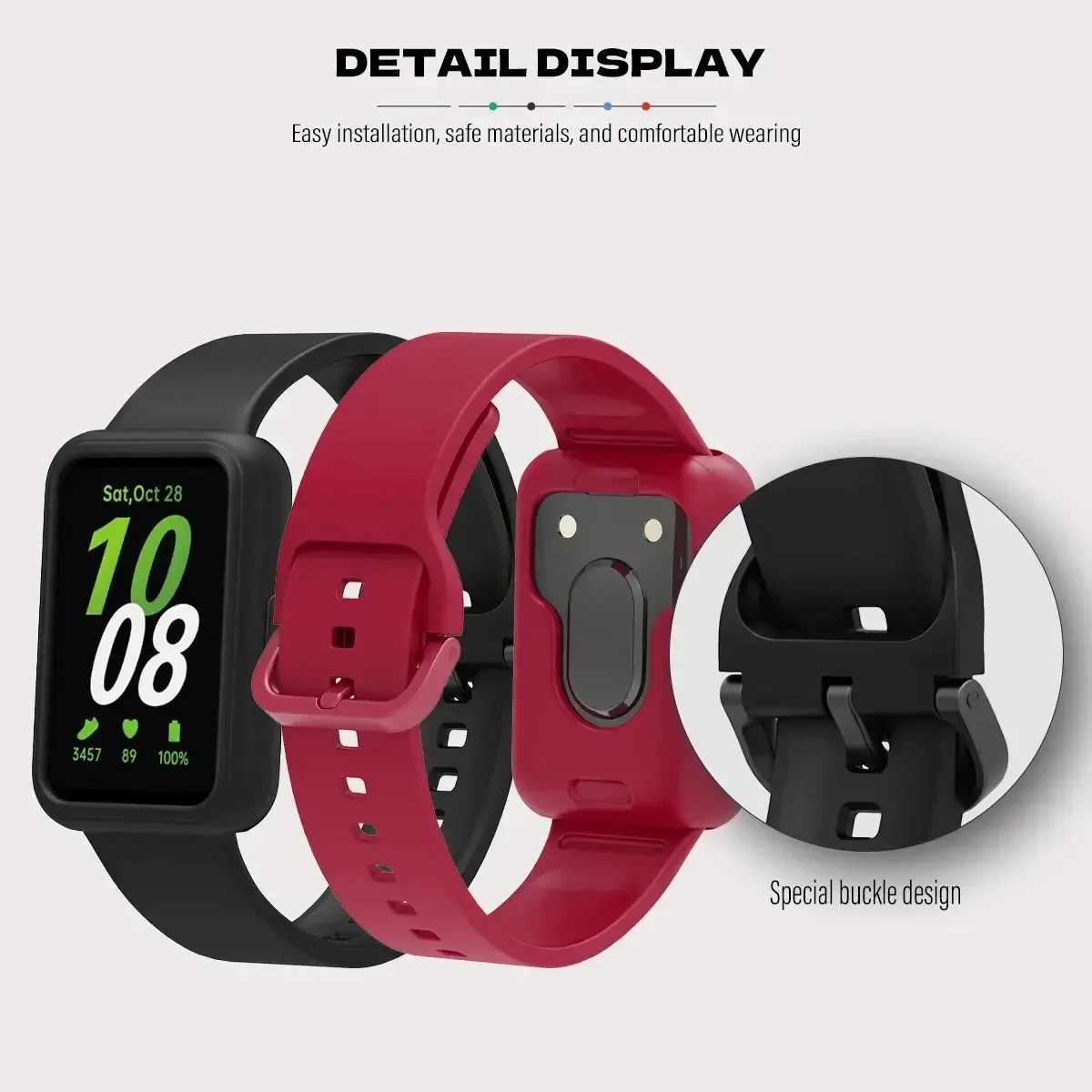 Strap+Case for Samsung Galaxy Fit 3 Samrt Watch Silicone Band Full Coverage Protective Case for Galaxy Watch Fit 3 Accessories