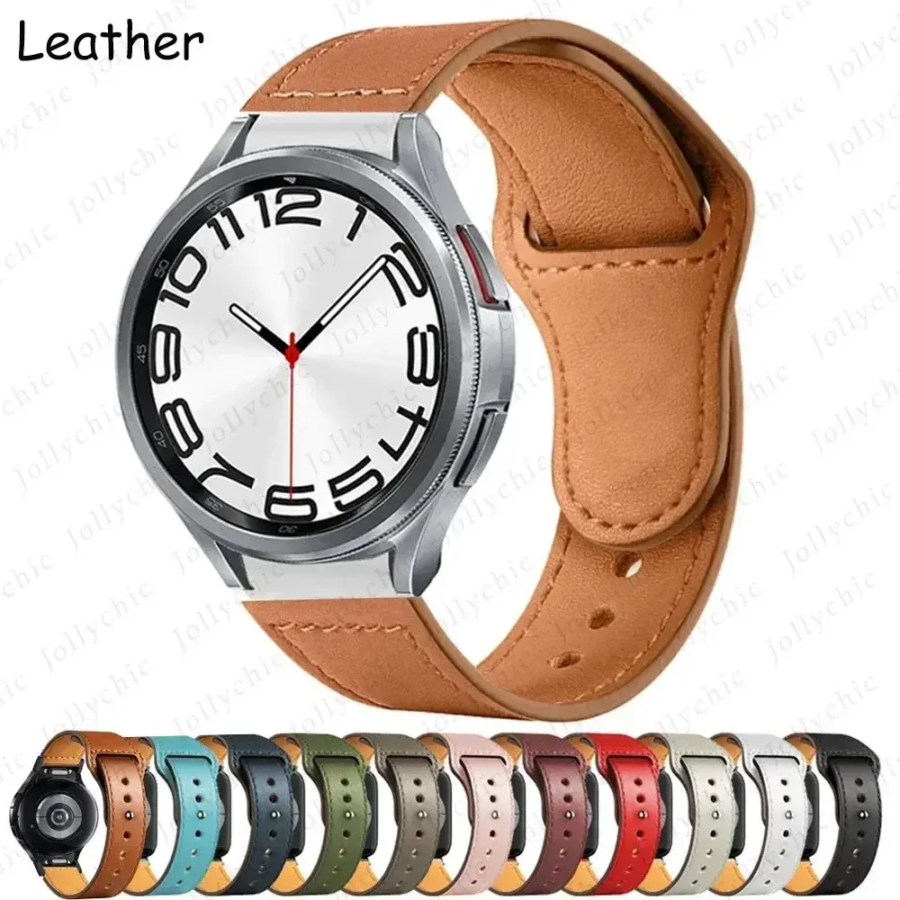 Leather Band for Samsung Galaxy Watch 4 6 Classic 43 47mm 6 40  44mm Quick Fit Wrist Bracelet Strap Galaxy 5 Pro 45mm Watch Band