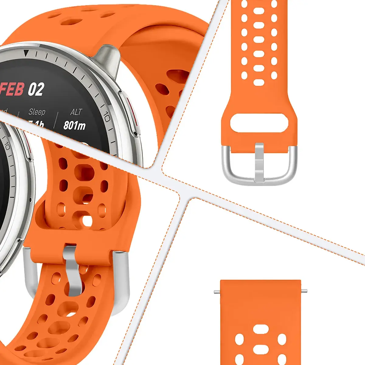 Bracelet for Amazfit Active 2 BIP3/3 Pro GTS2/2e/2 Mini/3/4 GTR Mini 20mm Sport Breathable Watch Strap for Amazfit Active 20mm