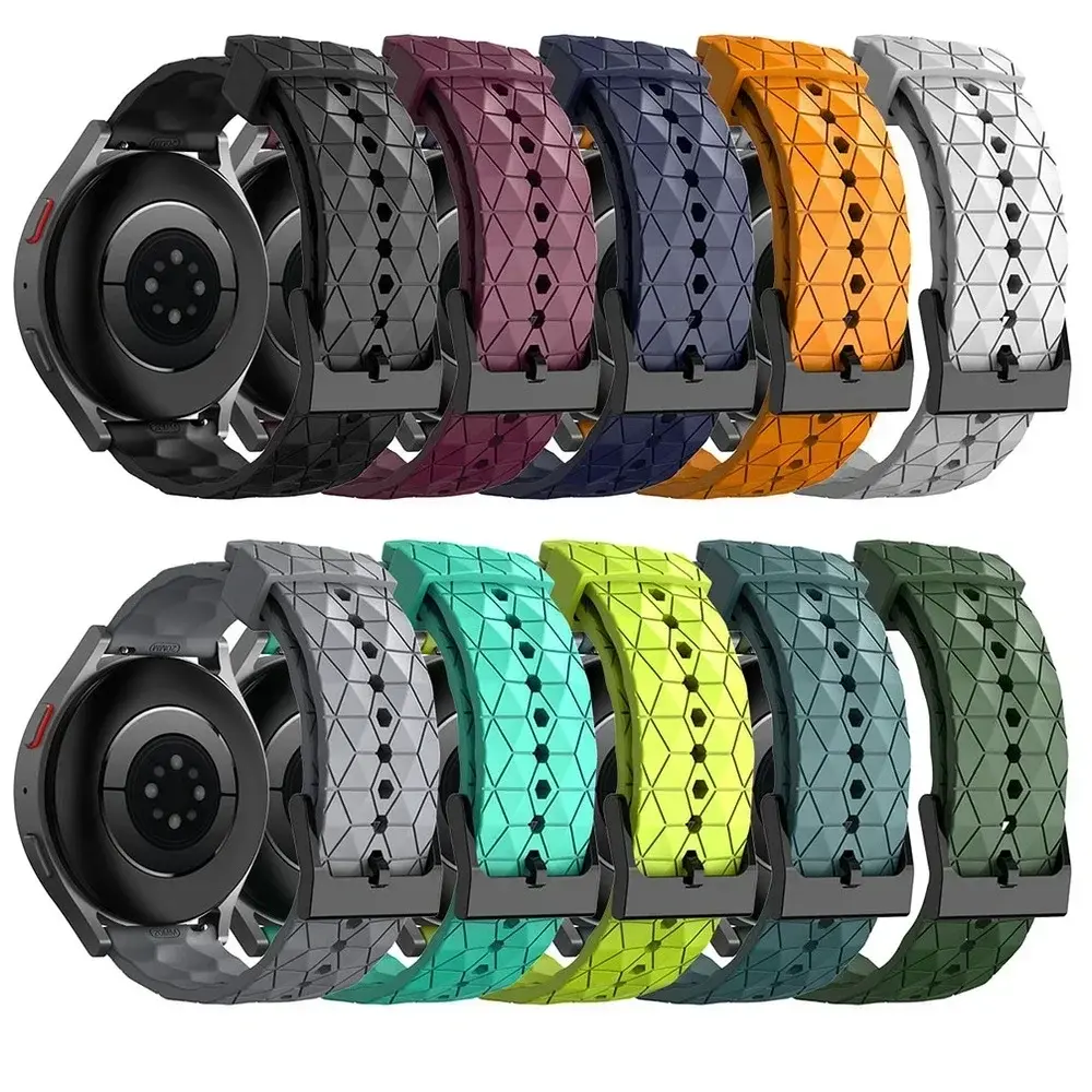 20mm 22mm Football Sport Silicone Strap for Samsung Galaxy Watch 6 5 Pro 4 44 40mm Classic  42mm 46mm Band for Huawei GT 2/3/4