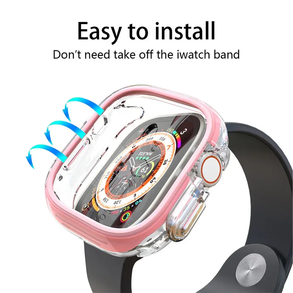 TPU Case for Apple Watch Ultra 2 49mm 44mm 45mm 41mm cover Bumper Protective Clear Shell for Iwatch Series 9 8 7 6 5 Accessories