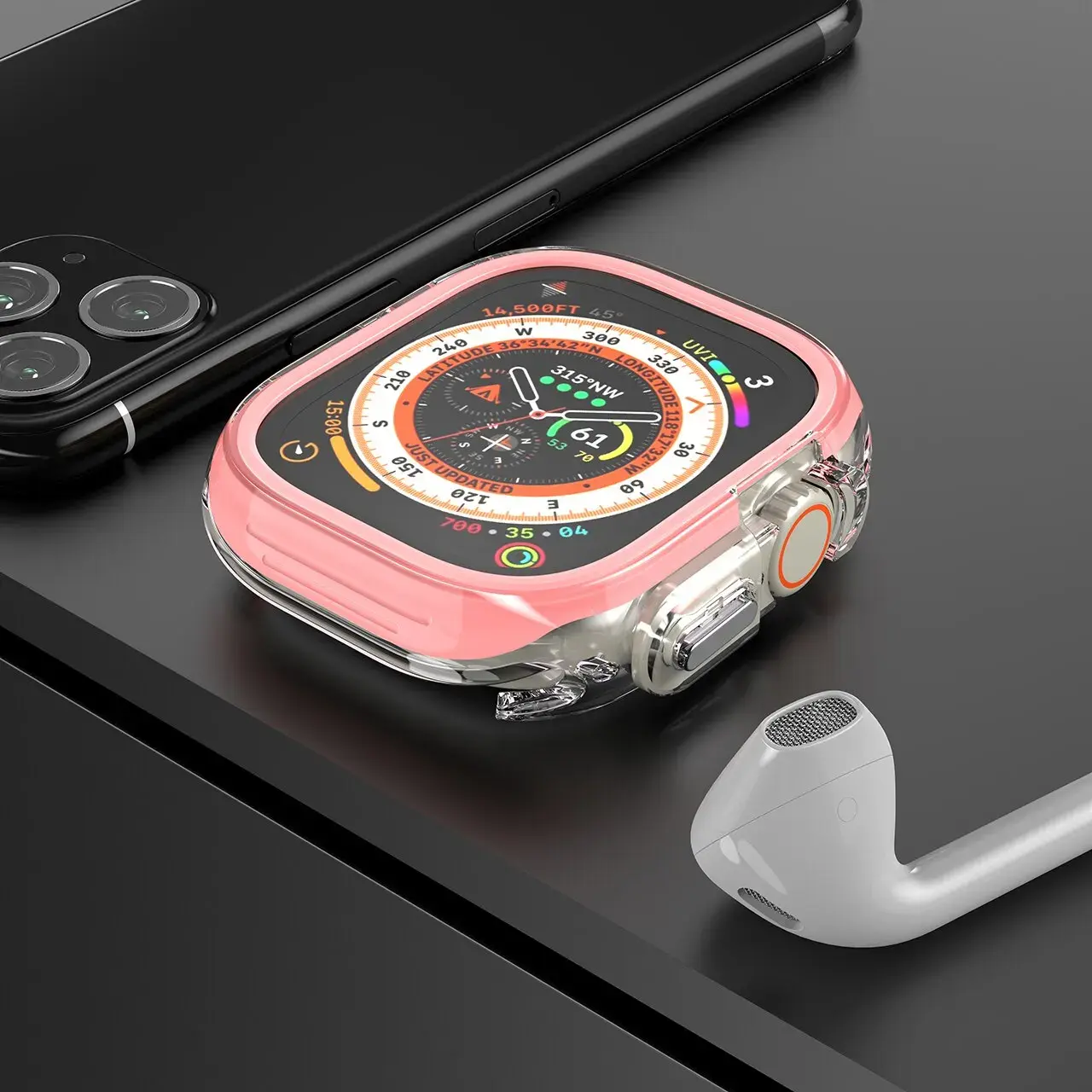 TPU Case for Apple Watch Ultra 2 49mm 44mm 45mm 41mm cover Bumper Protective Clear Shell for Iwatch Series 9 8 7 6 5 Accessories