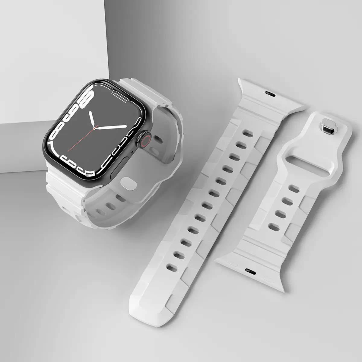 Silicone Sport Band for Apple Watch Ultra 49mm 8 7 45mm 41mm Rubber Breathable Strap for IWatch Series 7 3 4 5 6 Se 40mm 44mm 42