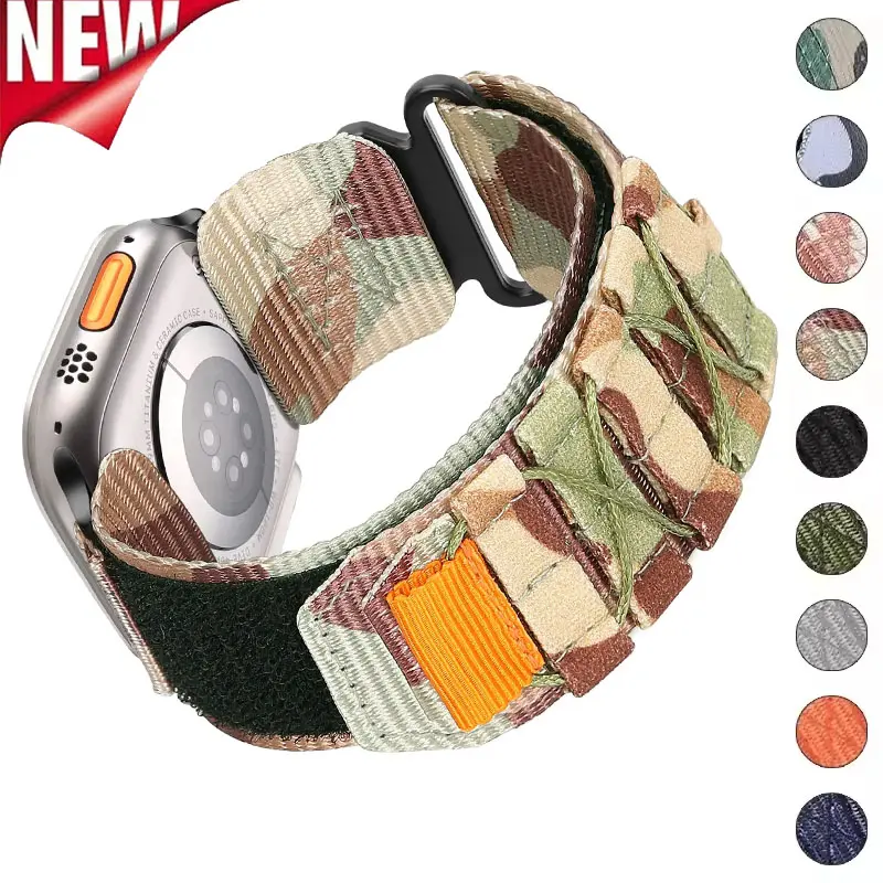 Nylon Strap for Apple Watch 10 46mm 42mm Ultra 2 49mm Breathable Replacement Wristband for IWatch 9 8 7 6 5 4 3SE 45mm 41mm 44mm