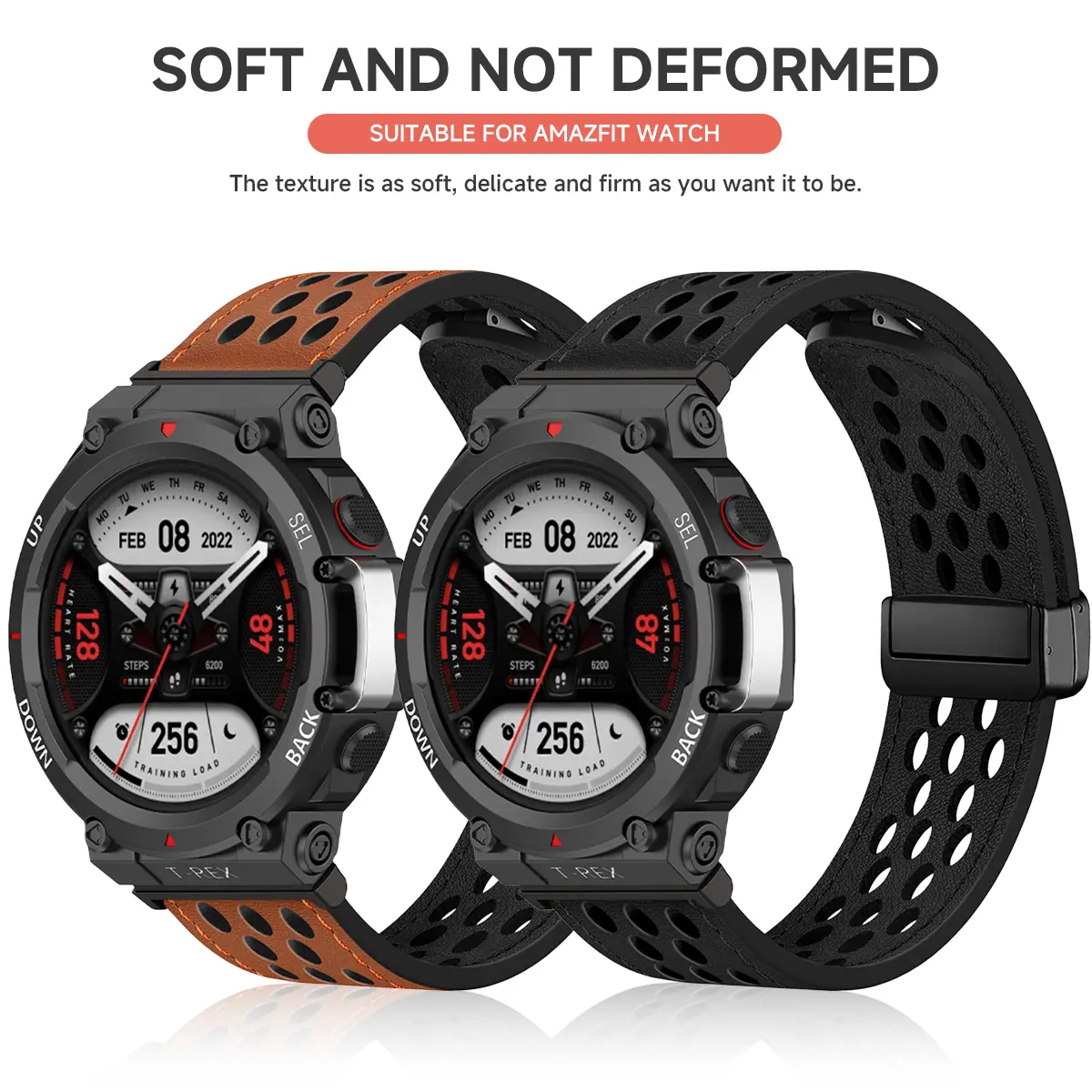 Magnetic Buckle Leather Strap For Amazfit T-REX 3 2 Sports Bracelet Watchband For Huami Amazfit Watch T-REX/Pro Wrist Band