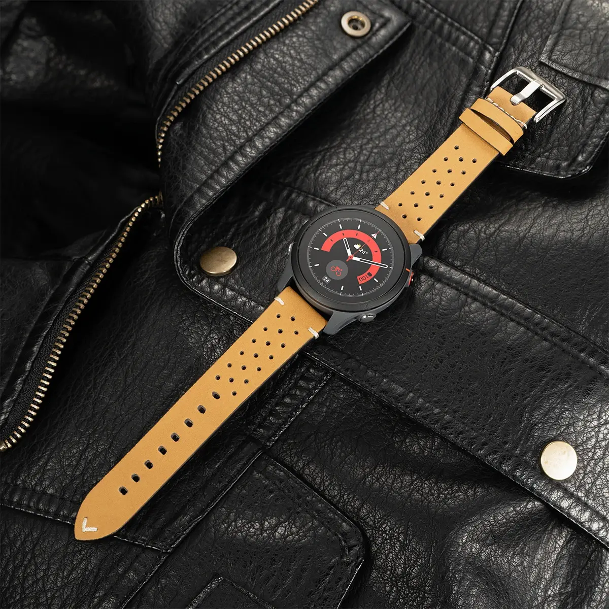 20 22mm Leather Watchband for Samsung Galaxy for Huawei Wristband Replacement Porous Breathable Cowhide Watch Strap Accessories
