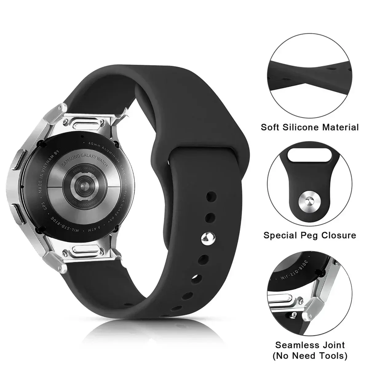 Silicone Strap for Samsung Galaxy Watch 6 5 4 44mm 40mm/4 Classic 46mm 42mm Wristband 20mm Bracelet Galaxy Watch 5 Pro 45mm Band