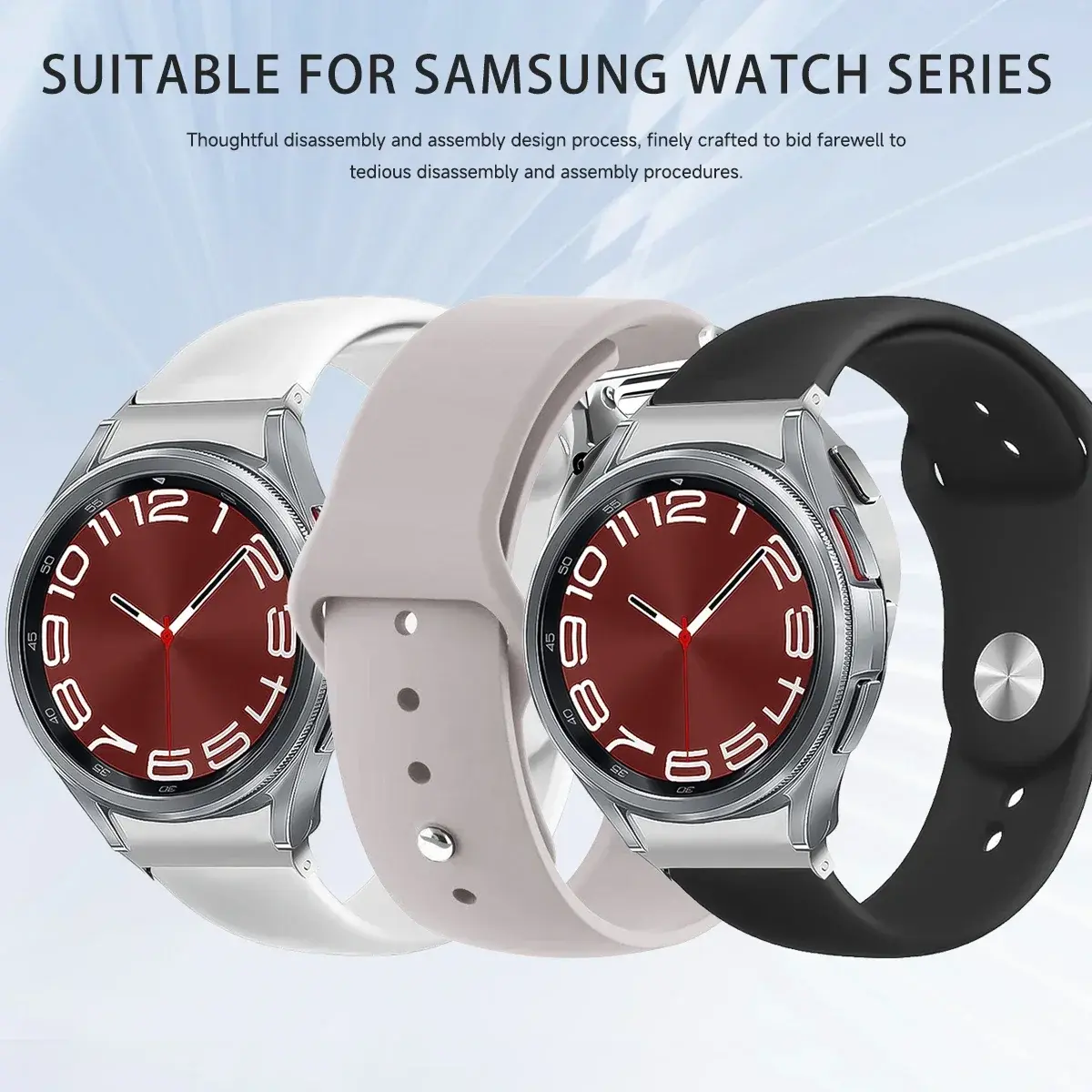 Silicone Strap for Samsung Galaxy Watch 6 5 4 44mm 40mm/4 Classic 46mm 42mm Wristband 20mm Bracelet Galaxy Watch 5 Pro 45mm Band