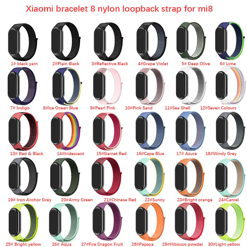 Nylon Loop for xiaomi Mi Band 9 8 Strap 8 NFC SmartWatch Wristband Correa Replacement sport pulsera for Miband 8 Bracelet Correa