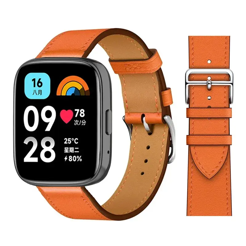 22mm Leather Loop Strap for Redmi Watch 5 Lite Band for Mi RedMi Watch 5 Active Wristband Replacement Bracelet Correa Accessorie