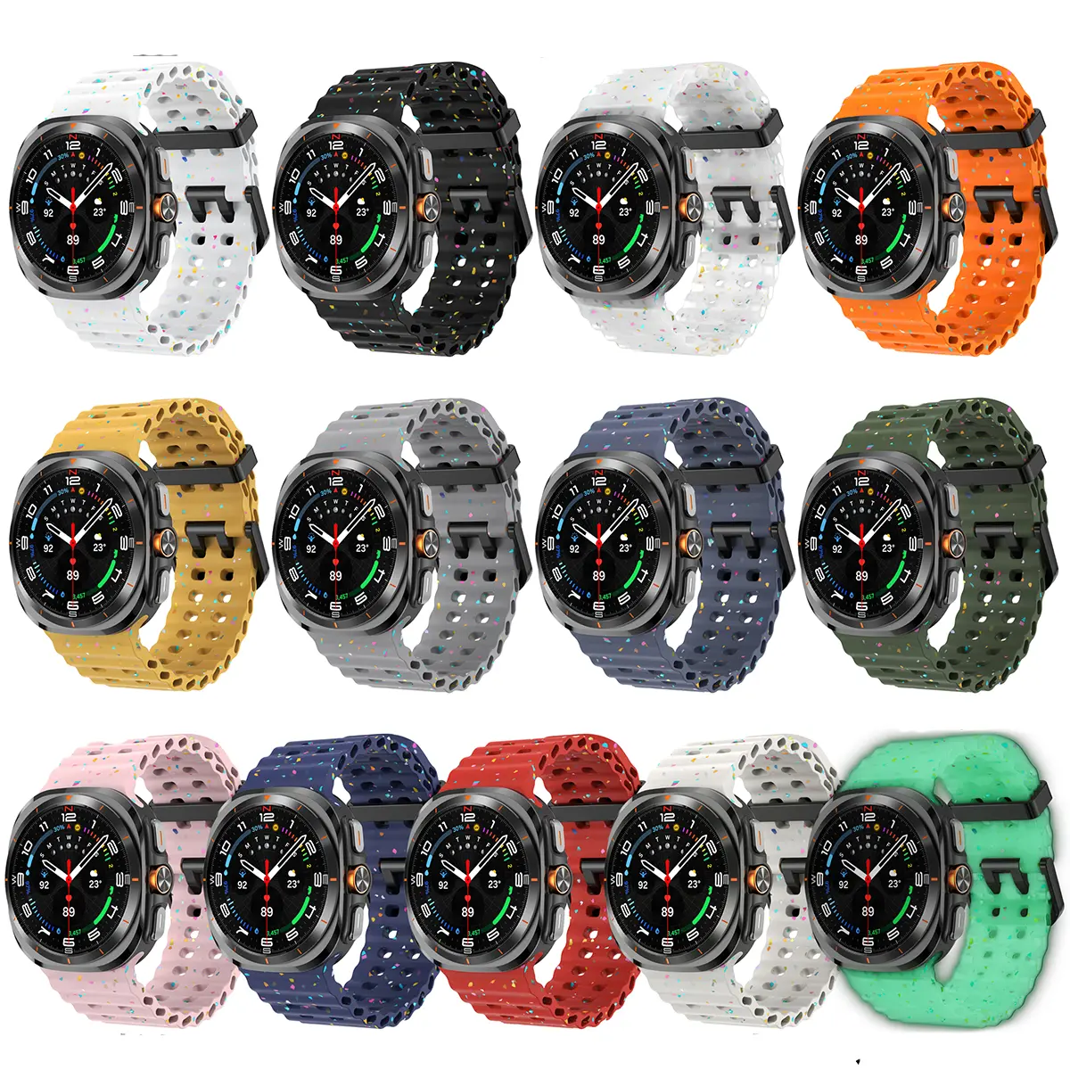 Marine Band For Samsung Galaxy Watch Ultra 47mm Sports Silicone Strap Bracelet For Galaxy Watch 7 Ultra Watchband Accessories