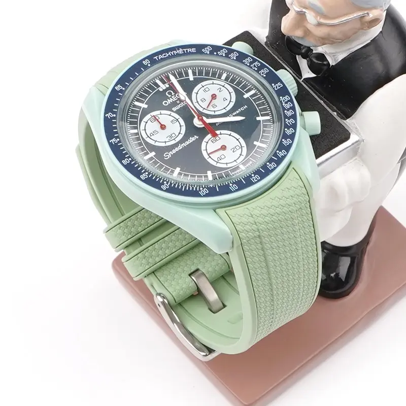Watch Band for Omega X Swatch Joint MoonSwatch Speedmaster Curved End Rubber Silicone Strap Women Men Soft Sport Bracelet 20mm