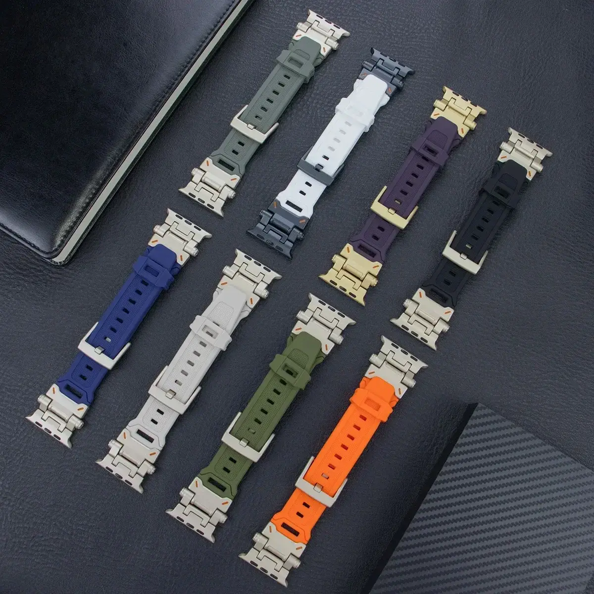 Silicone Sport Band for Apple Watch Ultra 49mm 45mm 42 44mm Rubber Strap for iWatch Series 9 8 7 se 6 5 4 ultra 2 49 Correa
