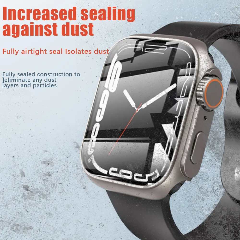 Change To Ultra 360 Full Protector Case for Apple Watch 45mm 44mm Tempered Glass Screen Protector for IWatch Series 8 7 6 SE 5