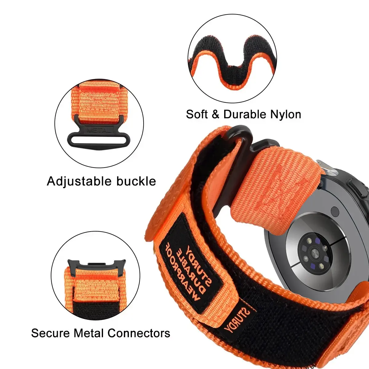 Sport Nylon Strap for Samsung Galaxy Watch 8 44/40mm Classic Replacment Bracelet Sport Watchband Correa for Watch 8 Classic Band