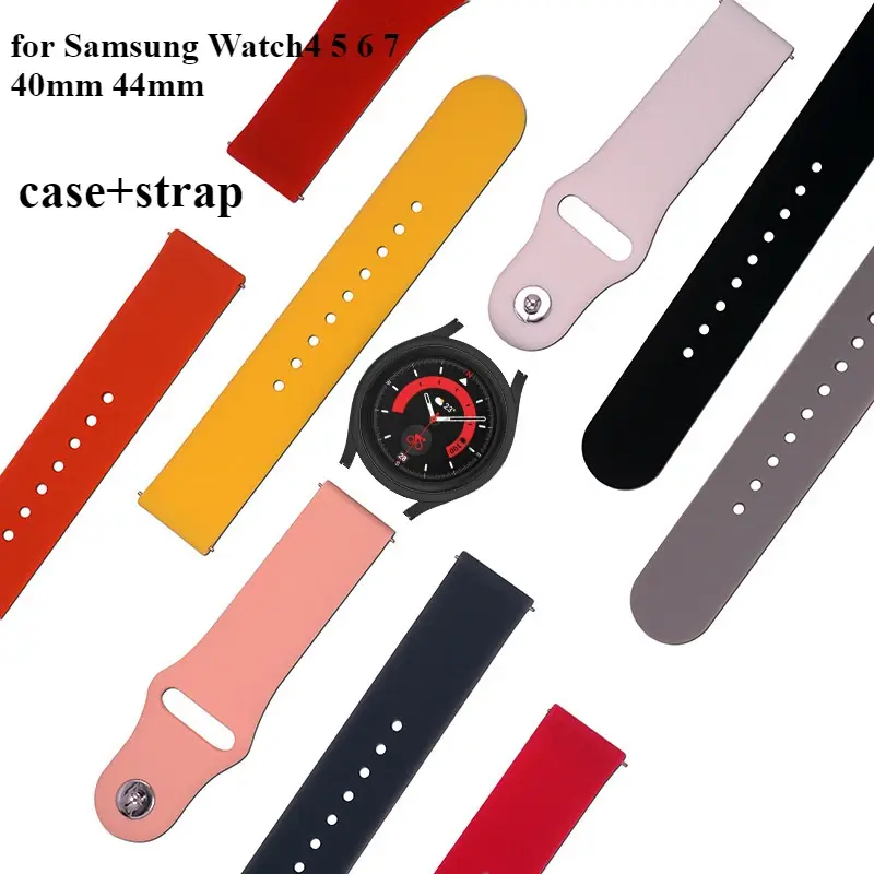 Case+Band for Samsung Galaxy Watch7 6 5 4 40/44mm Screen Protector Hard Protective Bumper Case Screen Protective Cover Accessory