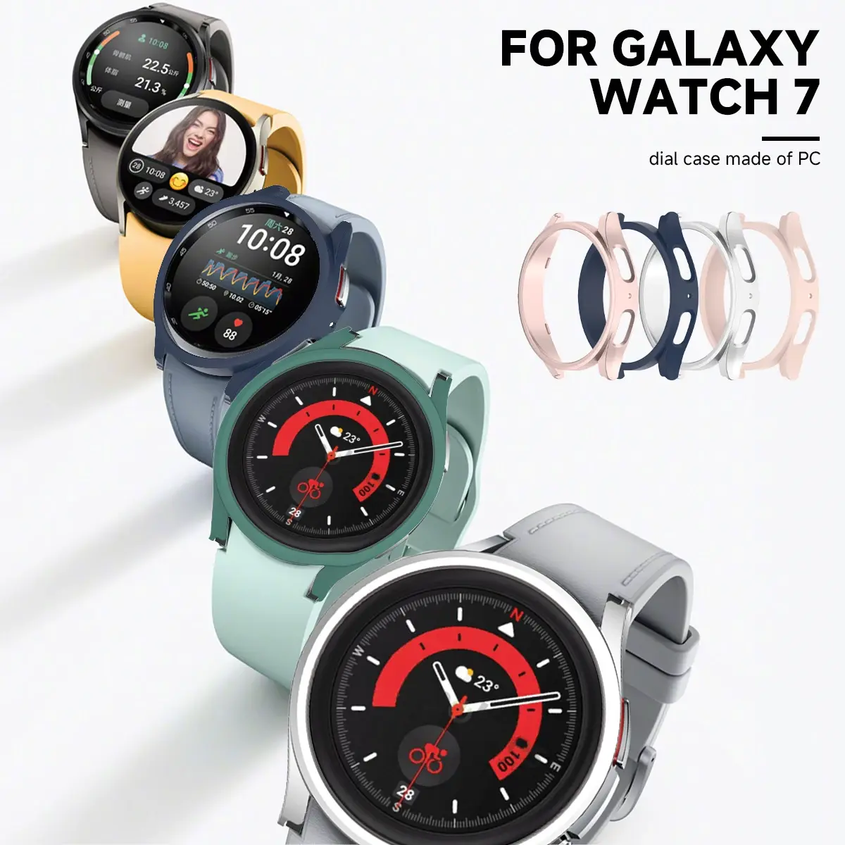 PC Matte Watch Case for Samsung Galaxy Watch 7 44mm 40mm Hollow half soft shell suitable for Galaxy Watch 7 40 44mm accessory