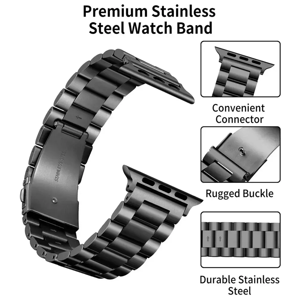 Stainless Steel Strap for Apple Watch Ultra 2 Band 46mm 49mm 40mm 44mm 42mm 41mm 45mm Bracelet IWatch Series 10 9 8 7 SE 6 5 4