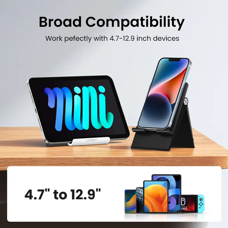 UGREEN Adjustable Phone Holder Stand Foldable Smartphone Support Tablet Stand for iPhone 15 14 13 Pro Samsung Xiaomi Desk Phone