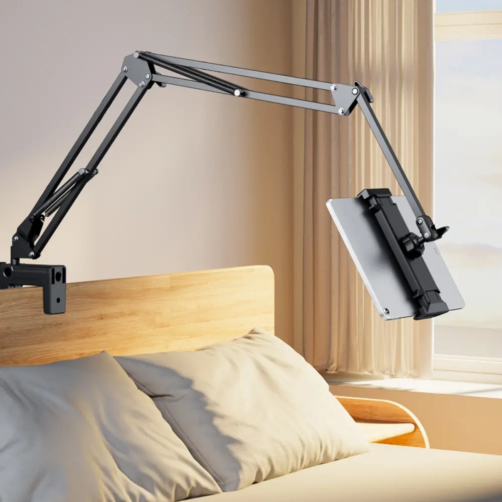 Metal Desktop Tablet Stand Holder Long Arm Clips Bed Desk Lazy Bracket Support for iPad Pro Mini Air 4~11 Inch Xiaomi Huawei Tab