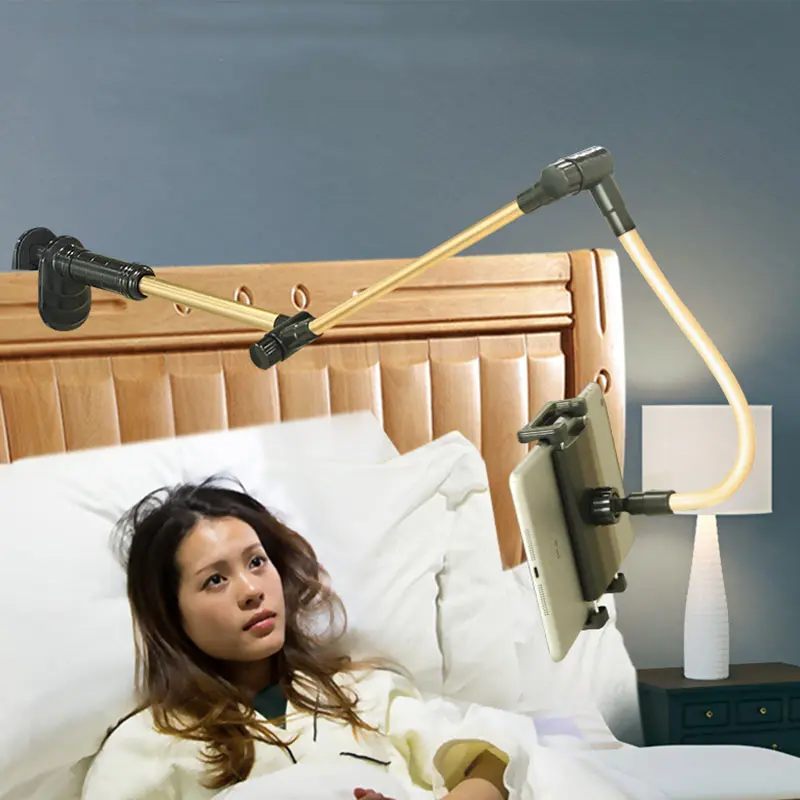 Folding Long Arm Tablet Phone Stand Holder For Ipad Samsung Kindle 4-14 Inch 360 Rotation Strong Lazy Bed Tablet Mount Bracket