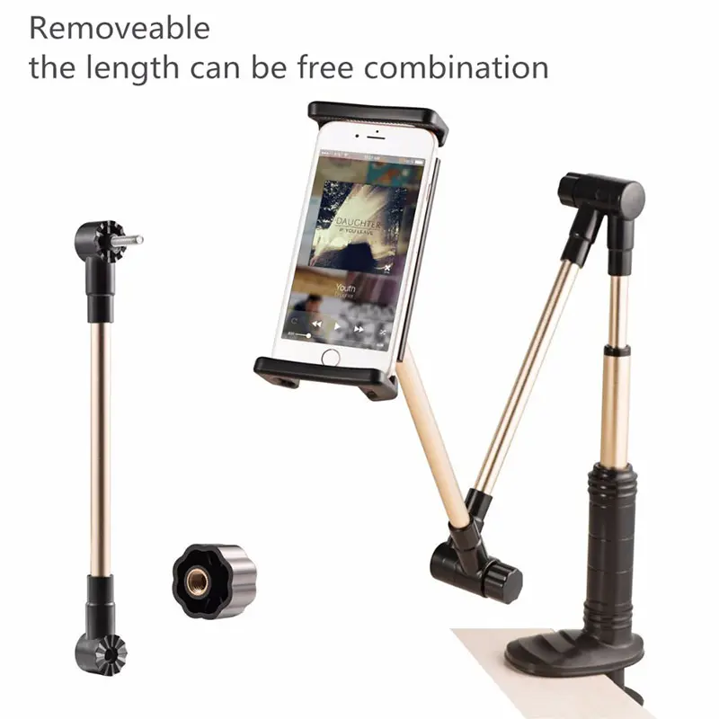 Folding Long Arm Tablet Phone Stand Holder For Ipad Samsung Kindle 4-14 Inch 360 Rotation Strong Lazy Bed Tablet Mount Bracket
