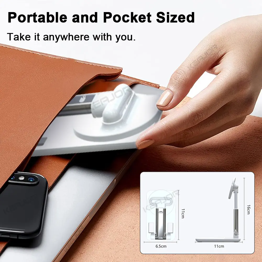 Phone Holder Foldable Magnetic Mobile Phone Bracket Adjustable Height Desktop Phone Stand For iPhone 16 15 14 13 12 Samsung