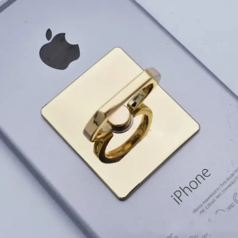 Square Mobile Phone Ring Bracket Electroplated Full Metal Square Ring Bracket Gift Mobile Phone Holders & Stands
