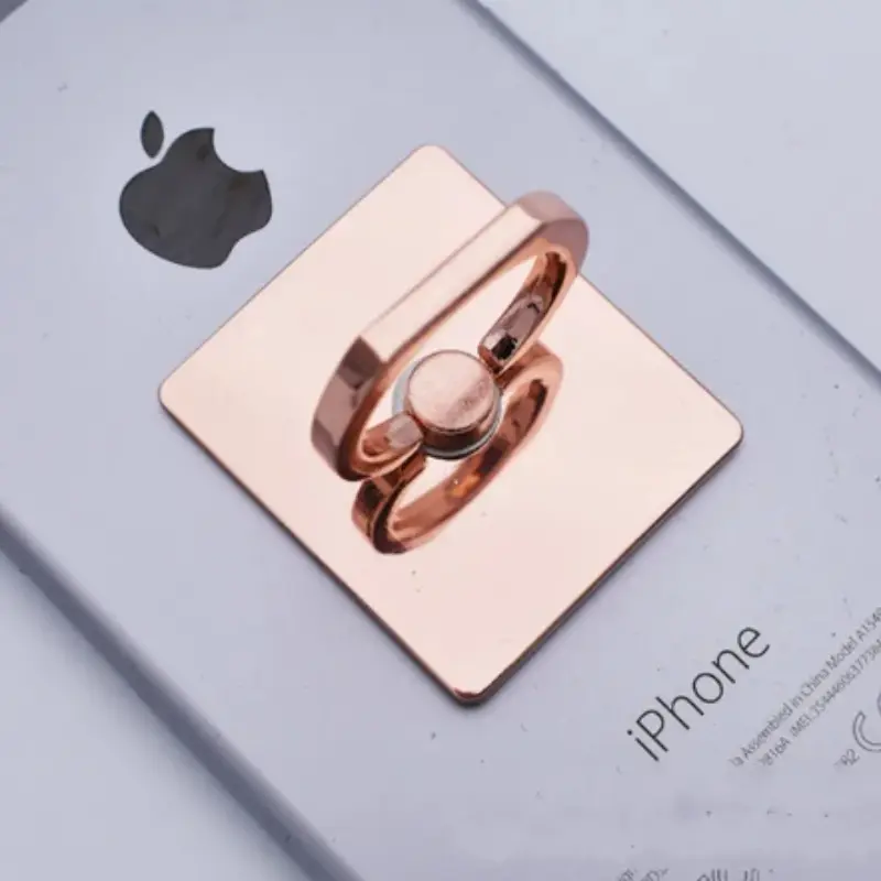 Square Mobile Phone Ring Bracket Electroplated Full Metal Square Ring Bracket Gift Mobile Phone Holders & Stands