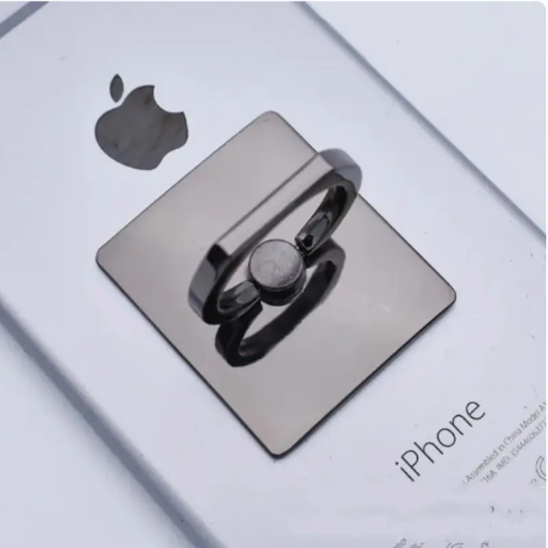 Square Mobile Phone Ring Bracket Electroplated Full Metal Square Ring Bracket Gift Mobile Phone Holders & Stands