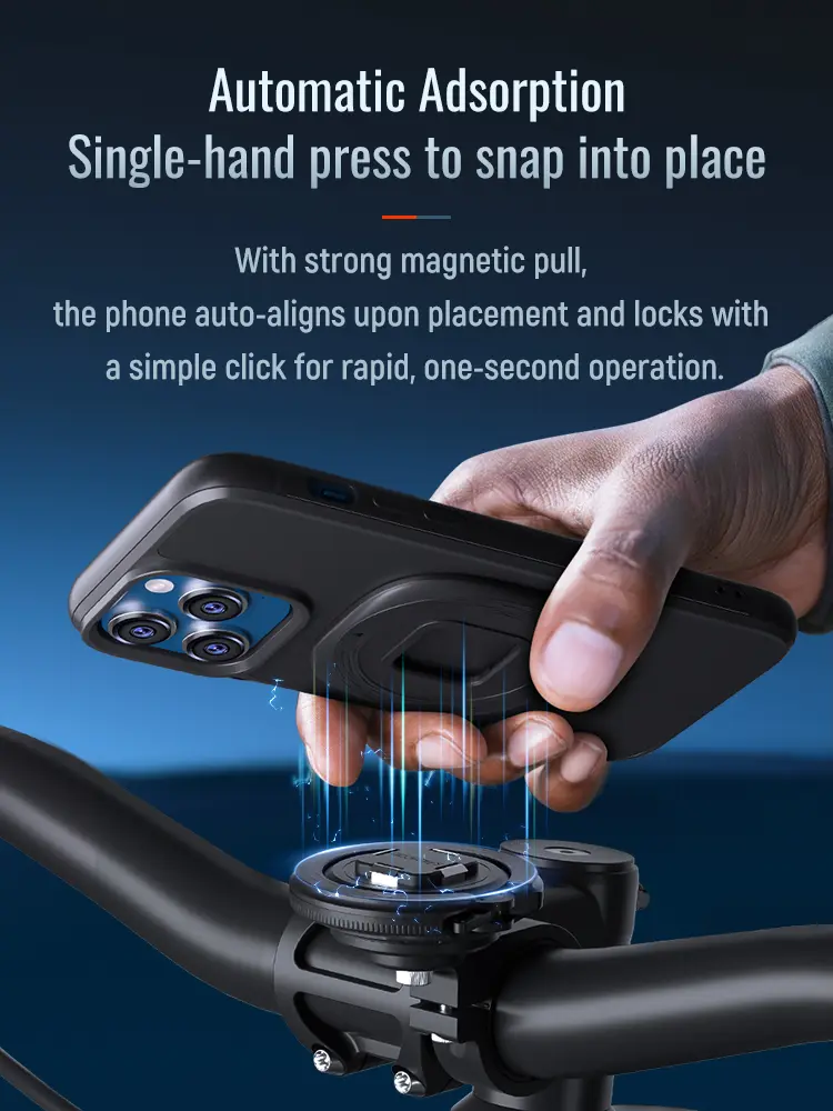 Bike Magnetic Phone Holder,Motorcycle Handlebar Phone Mount,Quick Release Moto/Mountain/Road Bike/MTB/Scooter/Electric Stand