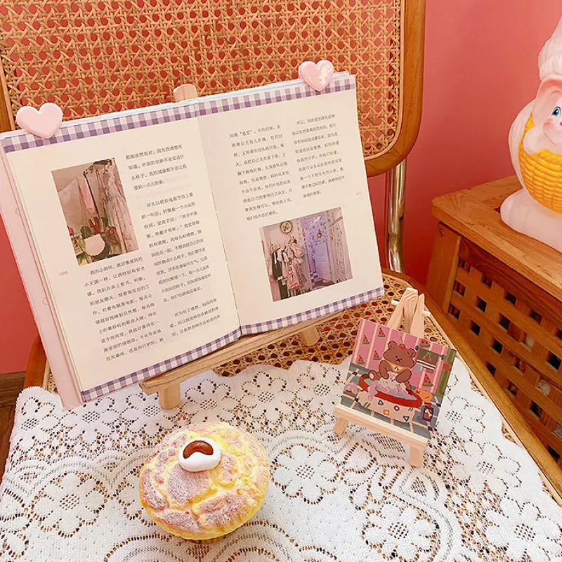 1pc Phone Holder Bracket IPad Tablet Stand Wooden Mobile Phone Tabletop Holder Organization Supplies for Stationery Cute