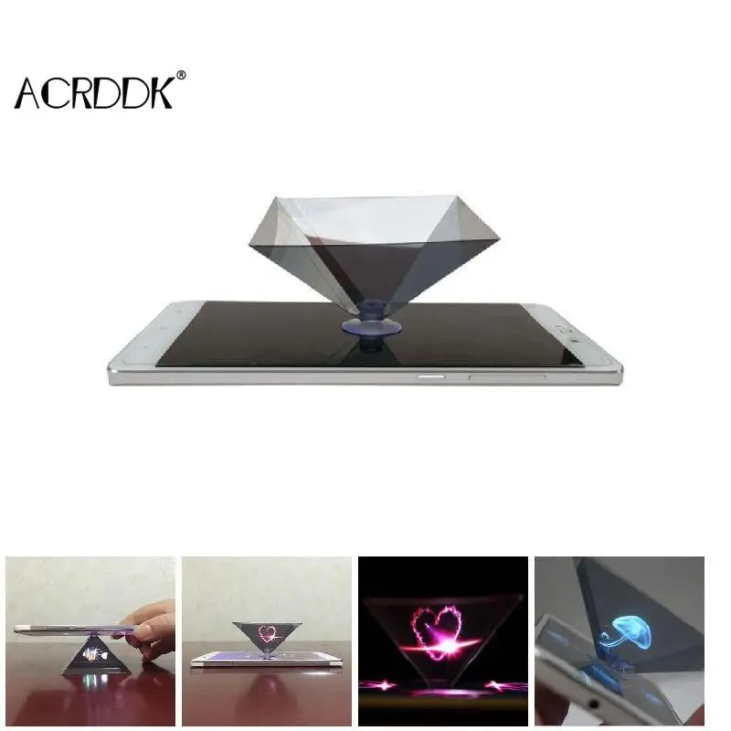 Mobile Phone Video Projector Stand 3D Holographic Pyramid Look Smart Phone Projection Stand Lightweight Design Beautiful