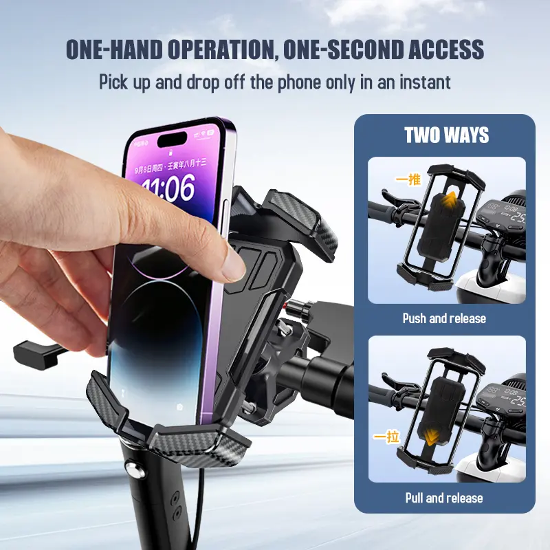 Xnyocn Bike Phone Holder 360° View Universal Bicycle Phone Holder for 4.7-7 inch Mobile Phone Stand Shockproof Bracket GPS Clip
