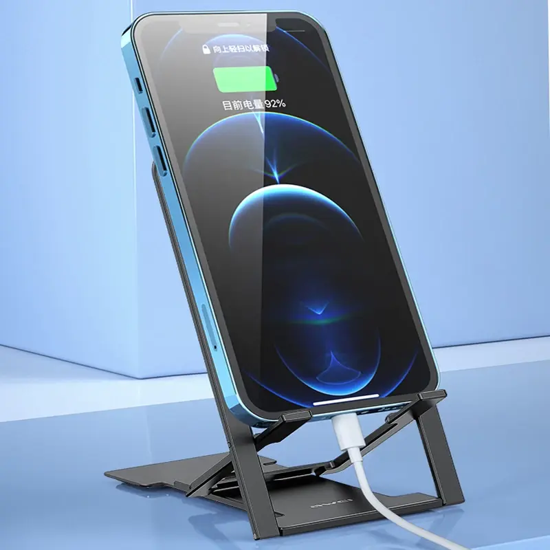 Awei X28 Foldable Tablet Mobile Phone Desktop Phone Stand Mini Universal Adjustable Stand for iPhone Samsung Desk Holder