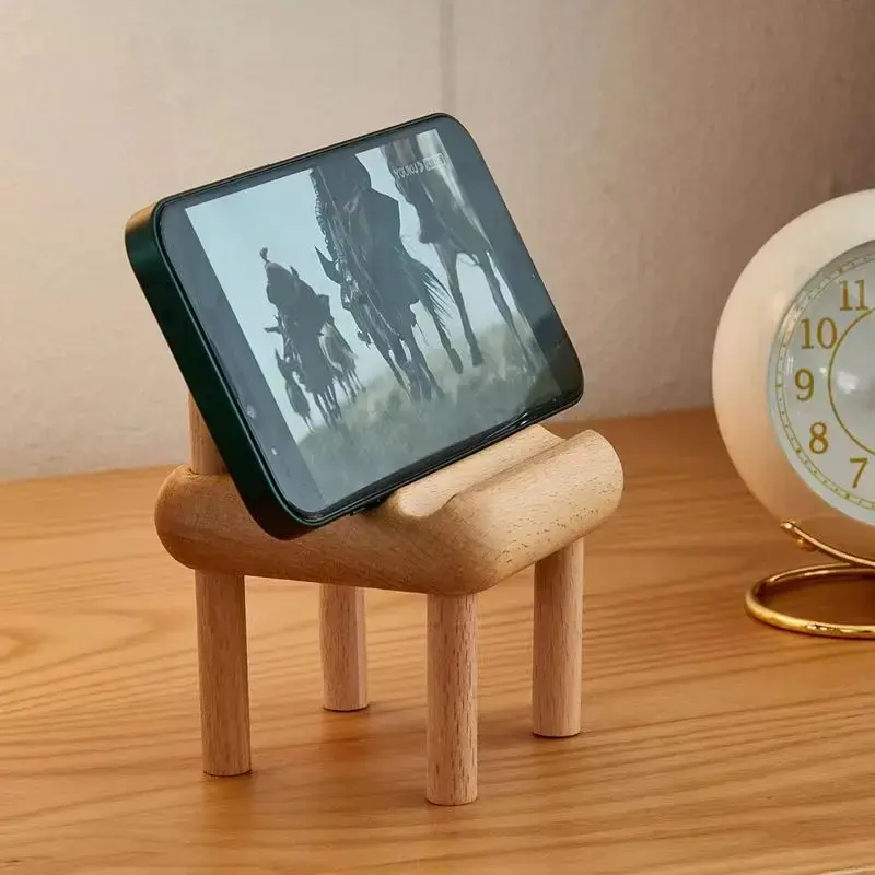 New Simple Universal Portable Solid Wood Cell Phone Racks Desk Stand Holder for Mobile Phone Tablet PC E-reader Home Accessories
