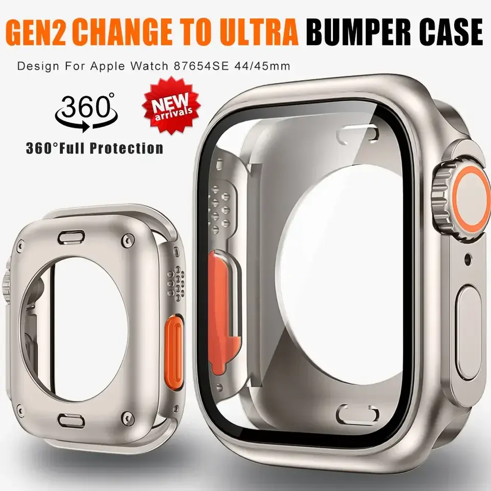 Case+Silicone Strap For Apple Watch Band 45mm 44mm 41 42 46mm Smart Bracelet Iwatch Series 5 6 Se 7 8 9 10 Change To Ultra Case