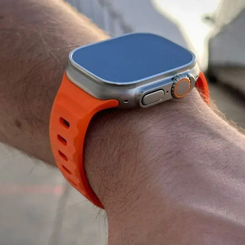 Case+Silicone Strap For Apple Watch Band 45mm 44mm 41 42 46mm Smart Bracelet Iwatch Series 5 6 Se 7 8 9 10 Change To Ultra Case
