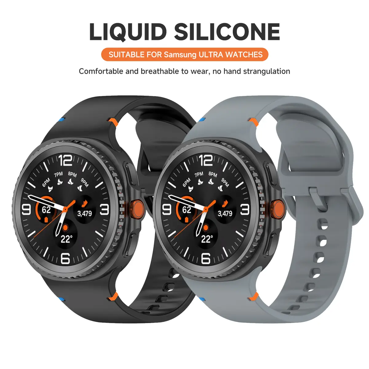 Silicone Strap for Samsung Galaxy Watch 8 40mm 44mm/ 8 Classic / Ultra 2 Bracelet Belt Soft TPU Watchband Wristband Straps