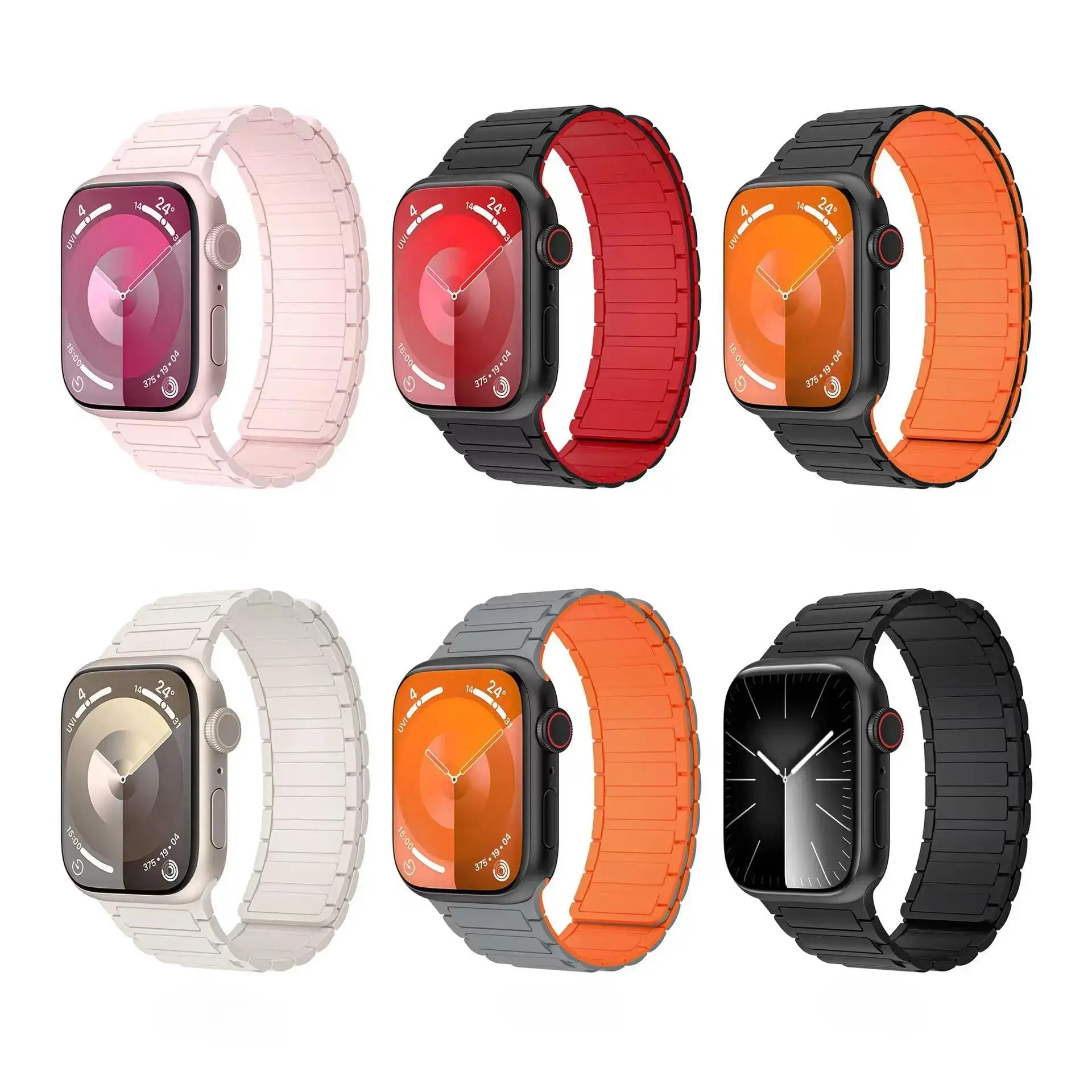 Magnetic Silicone Strap for Apple Watch Band Ultra 2 49mm 46mm 45mm 41mm Bracelet for Iwatch Series 10 9 8 7 6 SE 5 4 38 42 44mm