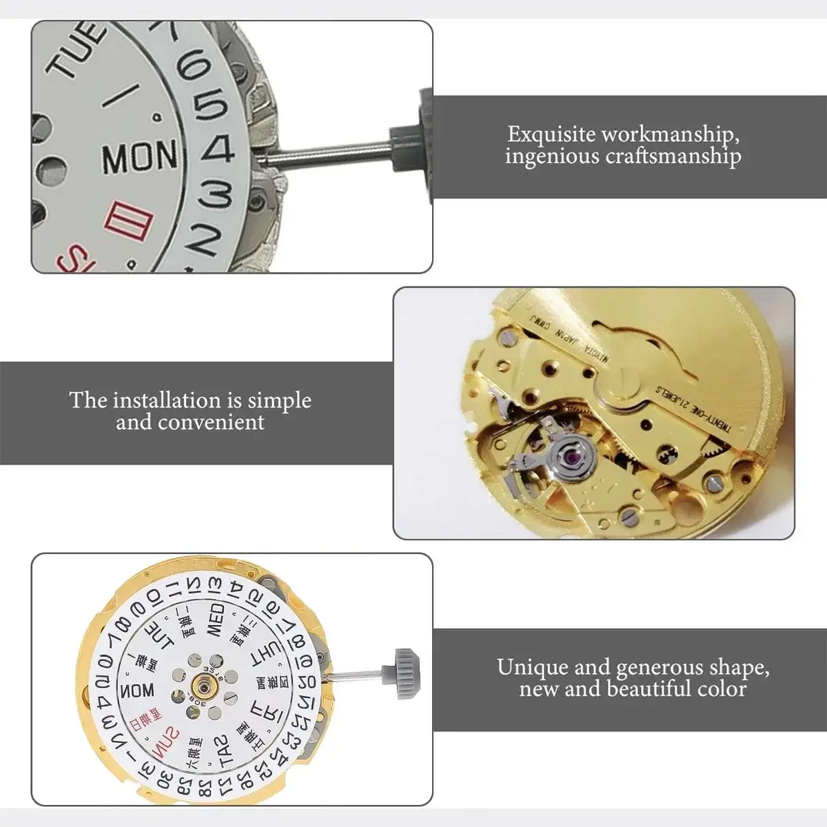 Miyota 8215/8205 Mechanical nh34 nh35 21 Jewels Automatic Movement GMT Date Double Calendar Setting Precision Watch Accessories