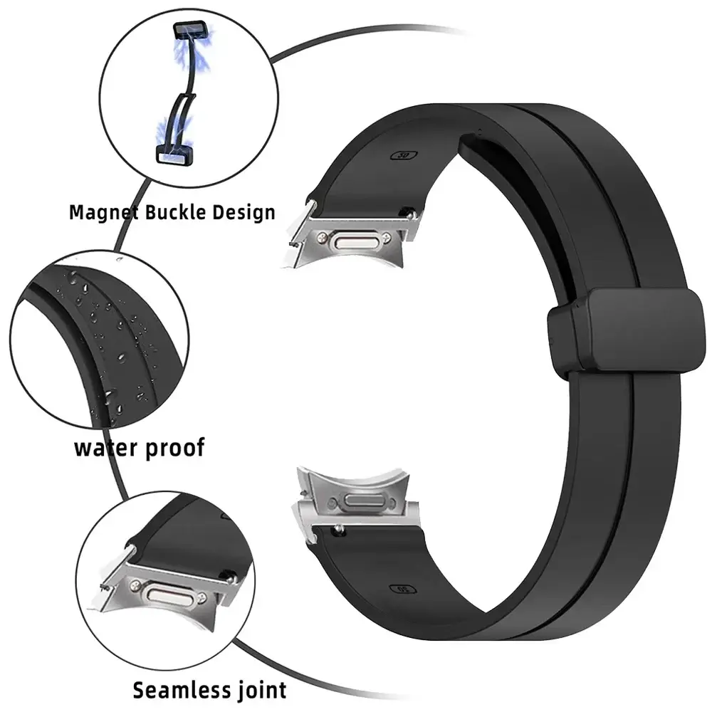Magnetic Silicone Strap for Samsung Galaxy Watch6 44mm 40mm Sport Watchband 20mm Band Bracelet Galaxy Watch 6 Classic 43mm 47mm