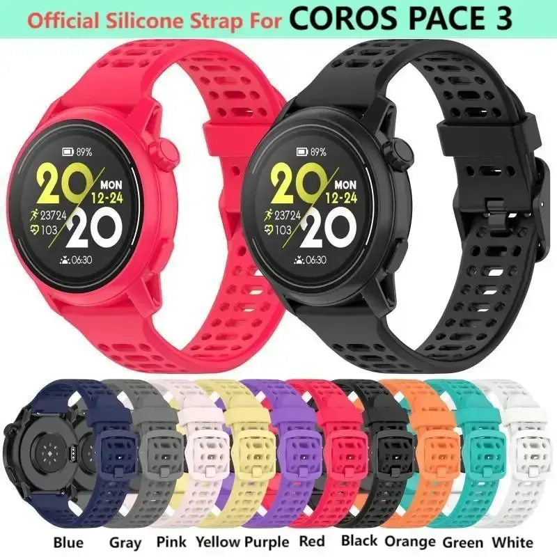 22mm Silicone Sport Strap For COROS PACE 3/APEX 2 Pro/APEX 46mm Watchband Replacement Original Band For COROS APEX Pro Bracelet
